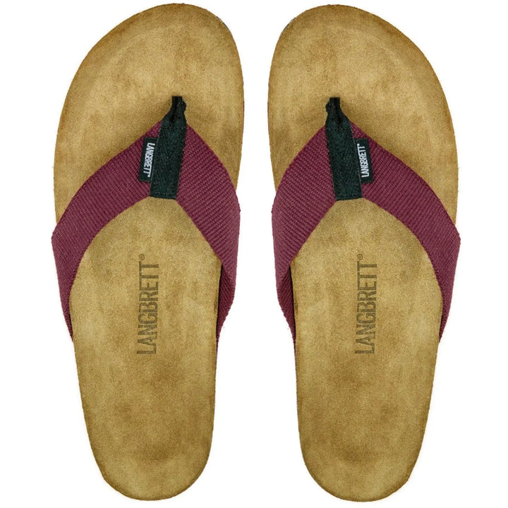 GUR - Unisex Ecological Sandals - Cork-latex & Leather Shoes Langbrett Bordeaux 36