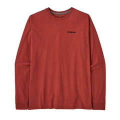Patagonia M's Long-Sleeved P-6 Logo Responsibili-Tee® - Recycled Polyester Burl Red Shirt