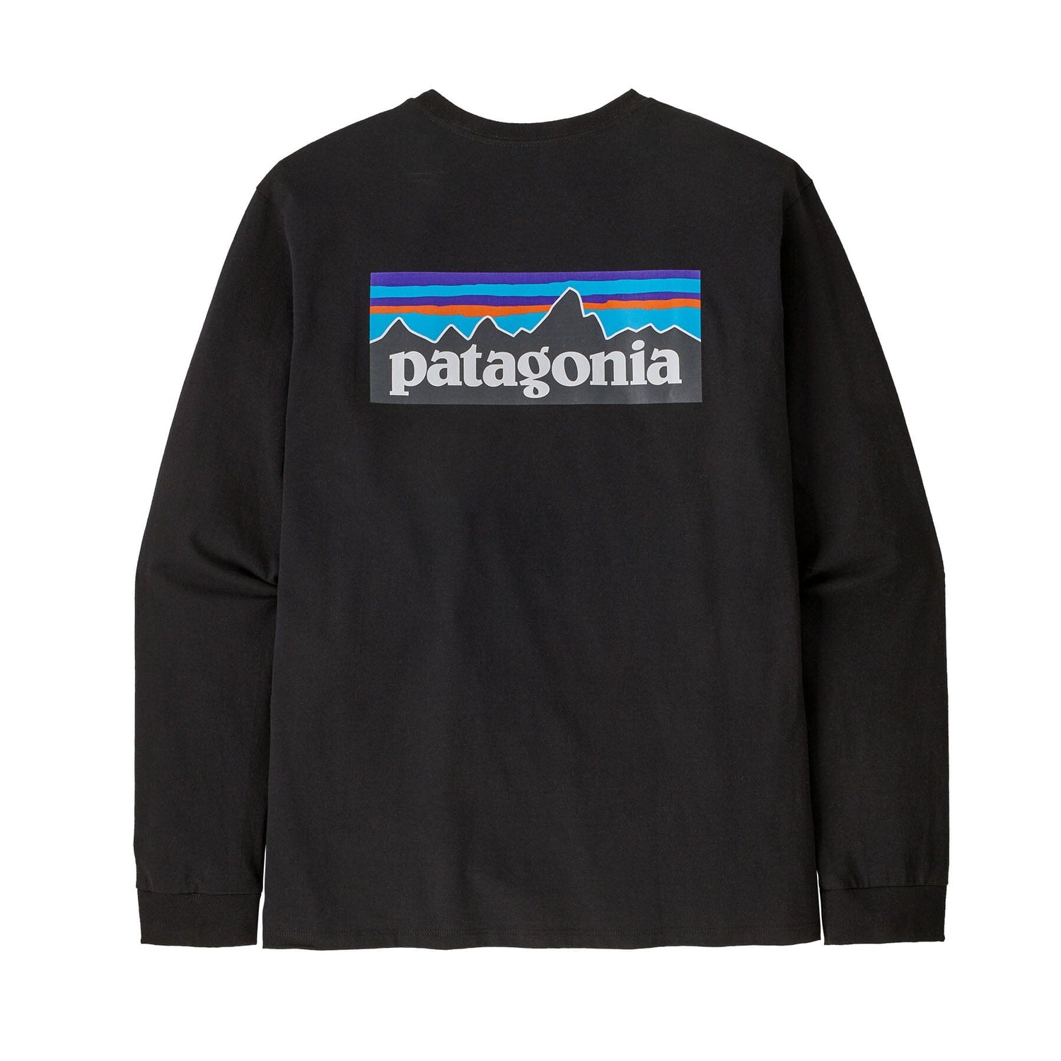 Patagonia M's Long-Sleeved P-6 Logo Responsibili-Tee® - Recycled Polyester Black Shirt