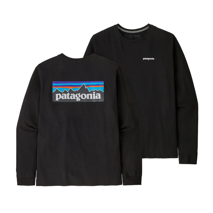 M's Long-Sleeved P-6 Logo Responsibili-Tee® - Recycled Polyester Shirt Patagonia Black S