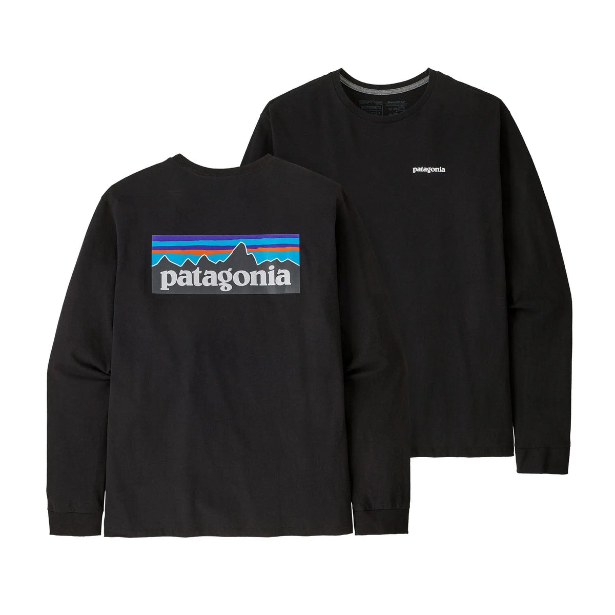 M's Long-Sleeved P-6 Logo Responsibili-Tee® - Recycled Polyester Shirt Patagonia Black S