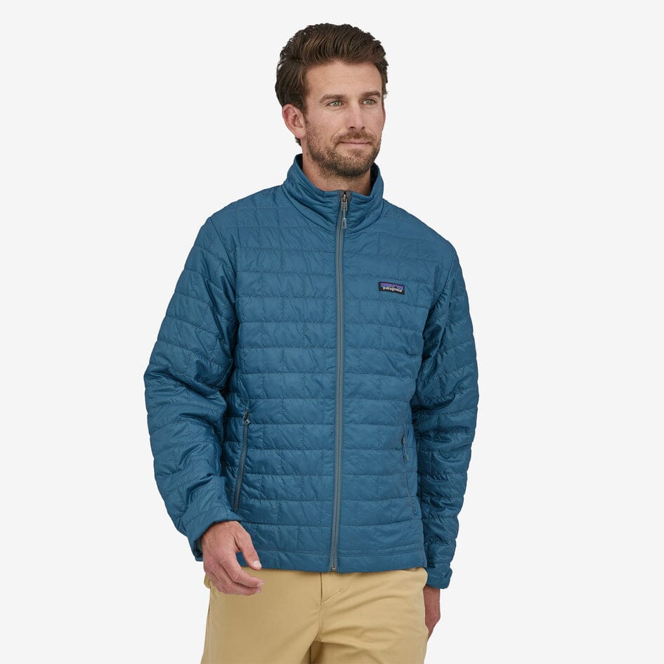 Patagonia M's Nano Puff Jacket - 100% Recycled Polyester Wavy Blue Jacket