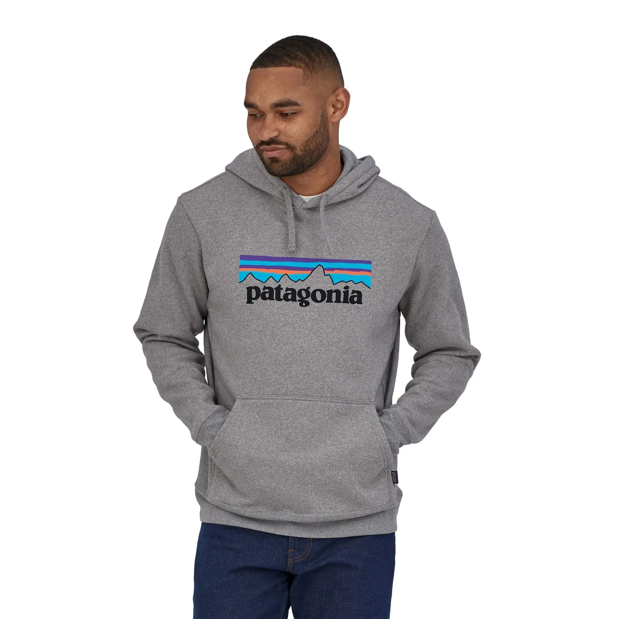 Unisex P-6 Logo Uprisal Hoody - Made From Recycled Cotton & Recycled Polyester Shirt Patagonia Gravel Heather S