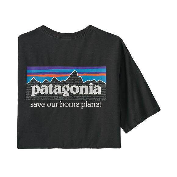 Patagonia M's P-6 Mission Organic T-Shirt - 100% Organic Cotton Ink Black Shirt
