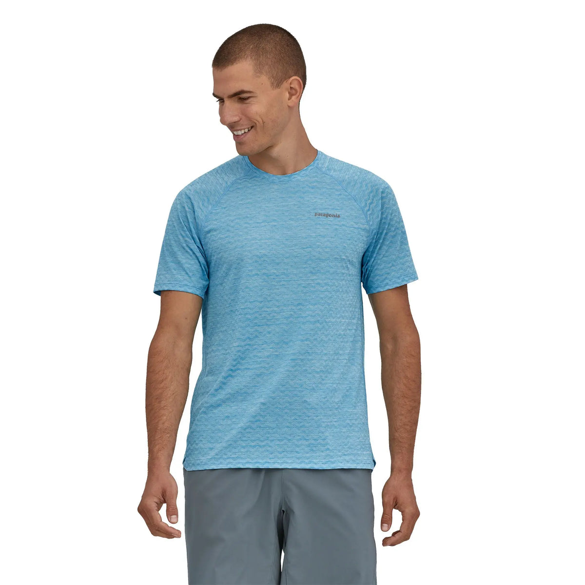 M's Ridge Flow Running Shirt - 100% Recycled Polyester Shirt Patagonia Lago Blue S
