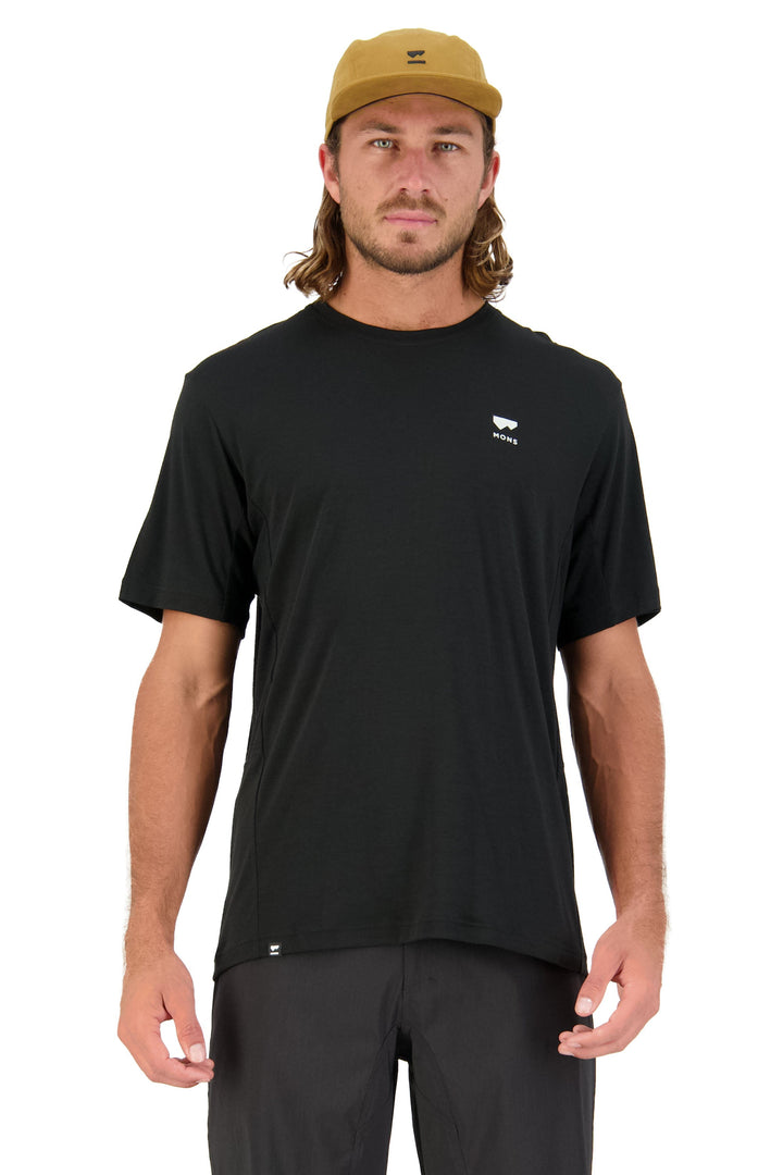 M's Tarn Merino Shift Tee - Merino Wool Shirt Mons Royale Black M