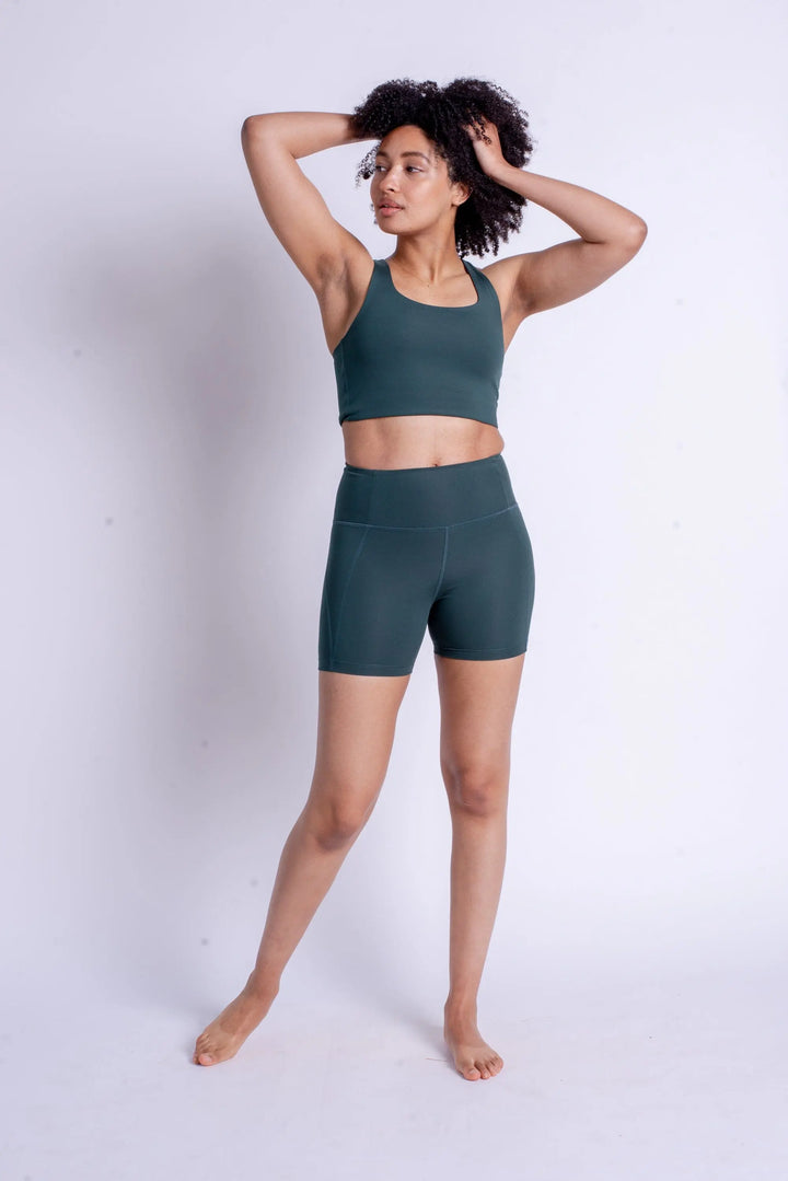 Girlfriend Collective Run Shorts High-Rise - Made from Recycled Plastic Bottles Moon XL Pants