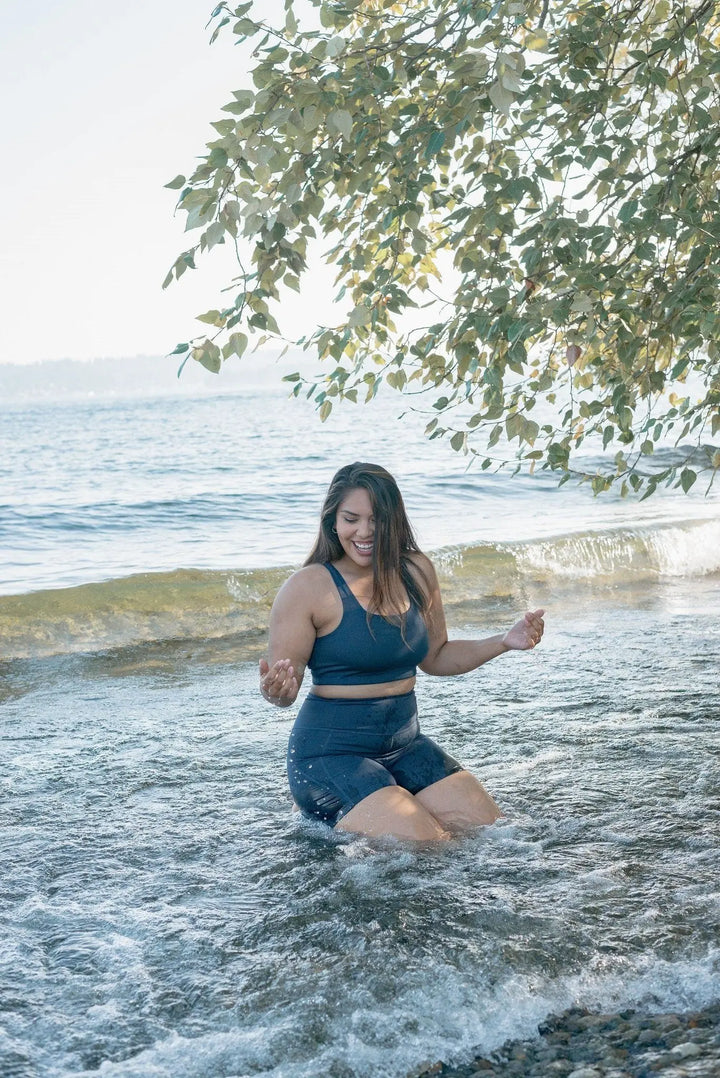 Girlfriend Collective Run Shorts High-Rise - Made from Recycled Plastic Bottles Moon XL Pants