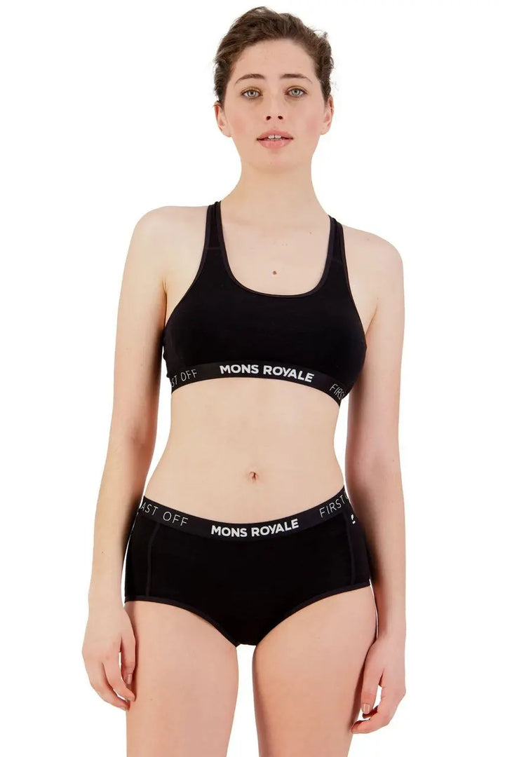 Sierra Sports Bra - Merino wool Underwear Mons Royale Black XS