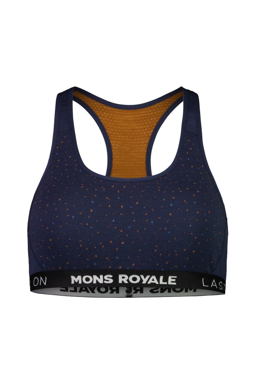 Mons Royale Sierra Sports Bra - Merino wool Midnight Terrazzo Copper Underwear