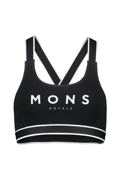 Mons Royale Stella X-Back Bra - Merino Wool Black Underwear