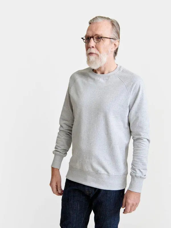 Sweatshirt Raglan Unisex - Recycled Cotton & Recycled Polyester Shirt Pure Waste Melange Grey XS