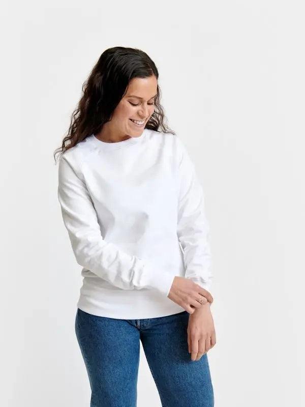Sweatshirt Raglan Unisex - Recycled Cotton & Recycled Polyester Shirt Pure Waste White XS