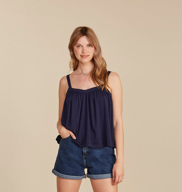 Tammy top - Lyocell (TENCEL™) Shirt People Tree Navy 10