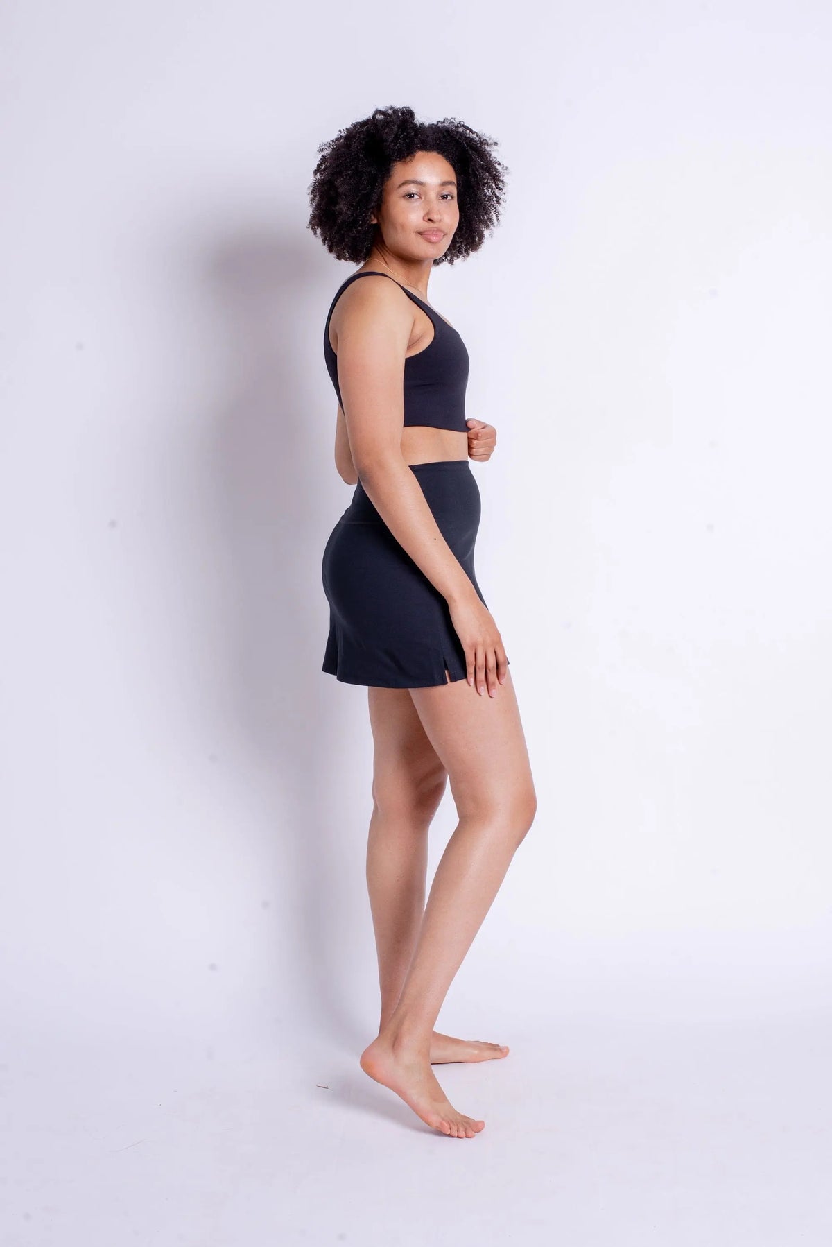 Girlfriend Collective The Skort High-Rise - Made from Recycled Plastic Bottles Moss Skirt