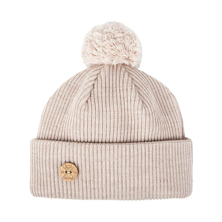 Timberjack Pom Beanie - 100% Organic Merino Wool Headwear VAI-KØ Beigemele