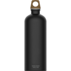 SIGG Traveller MyPlanet Bottle - 100% Recycled Aluminum Black 1l Cutlery