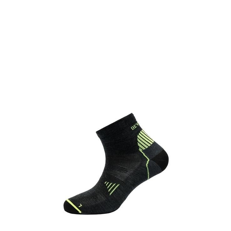 Devold Unisex Energy Ankle Sock - Merino Wool Dark Grey Yellow Socks