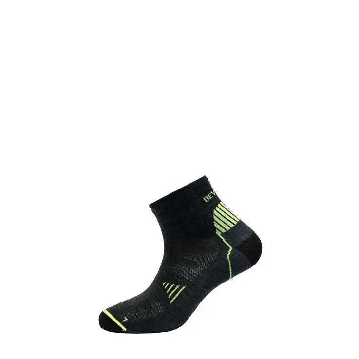 Devold Unisex Energy Ankle Sock - Merino Wool Dark Grey Yellow Socks