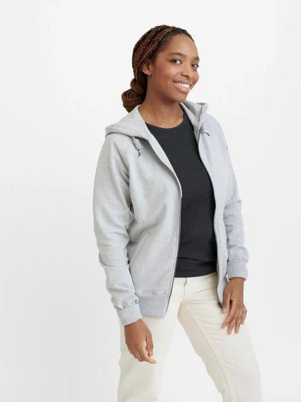 Unisex Zip Hoodie Raglan - Recycled Cotton & Recycled Polyester Shirt Pure Waste Grey Melange XS