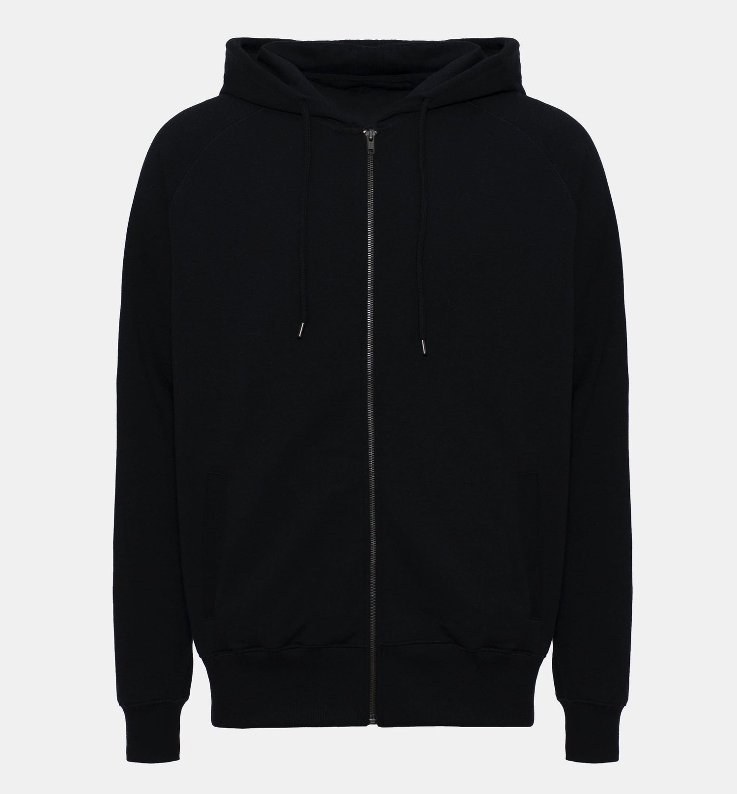Pure Waste Unisex Zip Hoodie Raglan - Recycled Cotton & Recycled Polyester Black Shirt