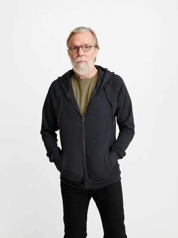 Unisex Zip Hoodie Raglan - Recycled Cotton & Recycled Polyester Shirt Pure Waste Anthracite XS