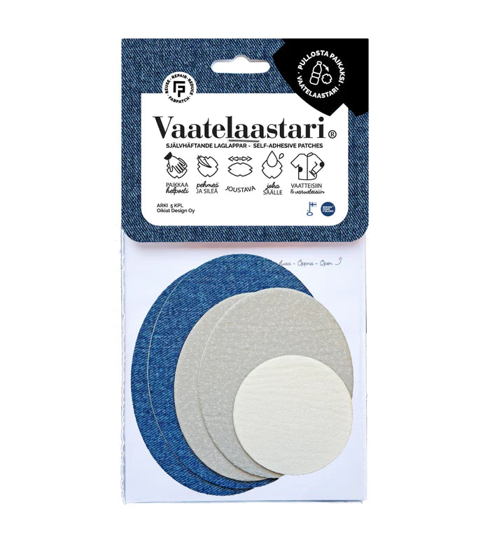 Vaatelaastari - Vaatelaastari Arki 5pcs - FabPatch from recycled polyester - Weekendbee - sustainable sportswear