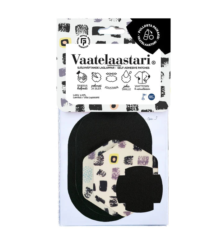 Vaatelaastari - Vaatelaastari Laku 5pcs - FabPatch from recycled polyester - Weekendbee - sustainable sportswear