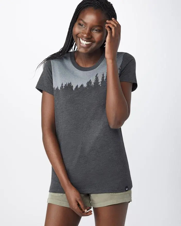 W's Juniper SS Tee - Made From Recycled Polyester & Organic Cotton Shirt Tentree Meteorite Black Heather XS