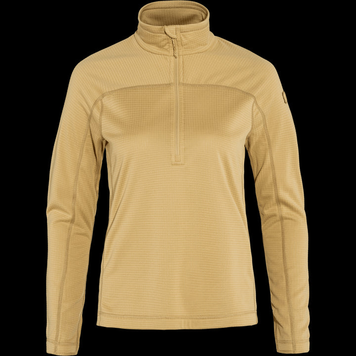 W's Abisko Lite Fleece Half Zip - 100% Recycled polyester Shirt Fjällräven Dune Beige S