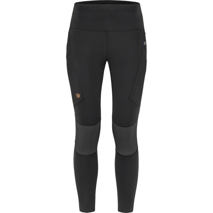 W's Abisko Trekking Tights Pro - Recycled Polyester Pants Fjällräven Black-Iron Grey XS