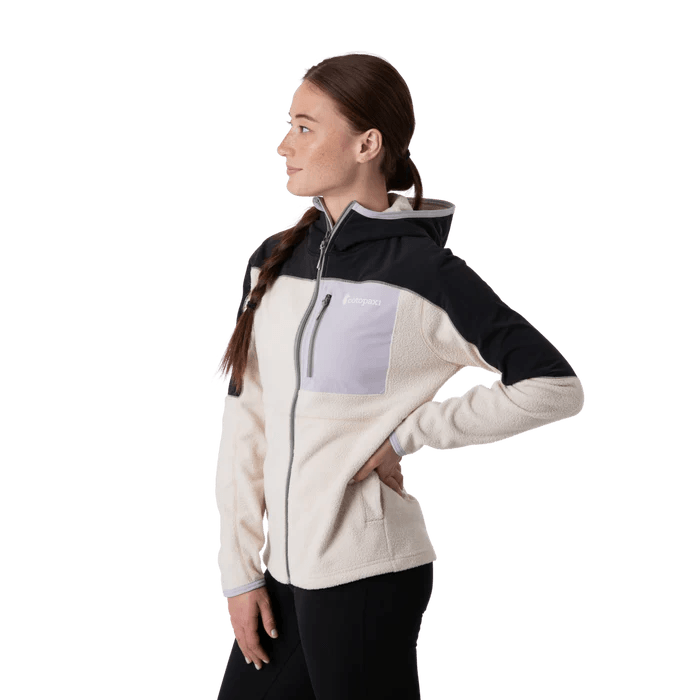 Cotopaxi W's Abrazo Hooded Full-Zip Fleece Jacket - Recycled Polyester Black & Cream Jacket
