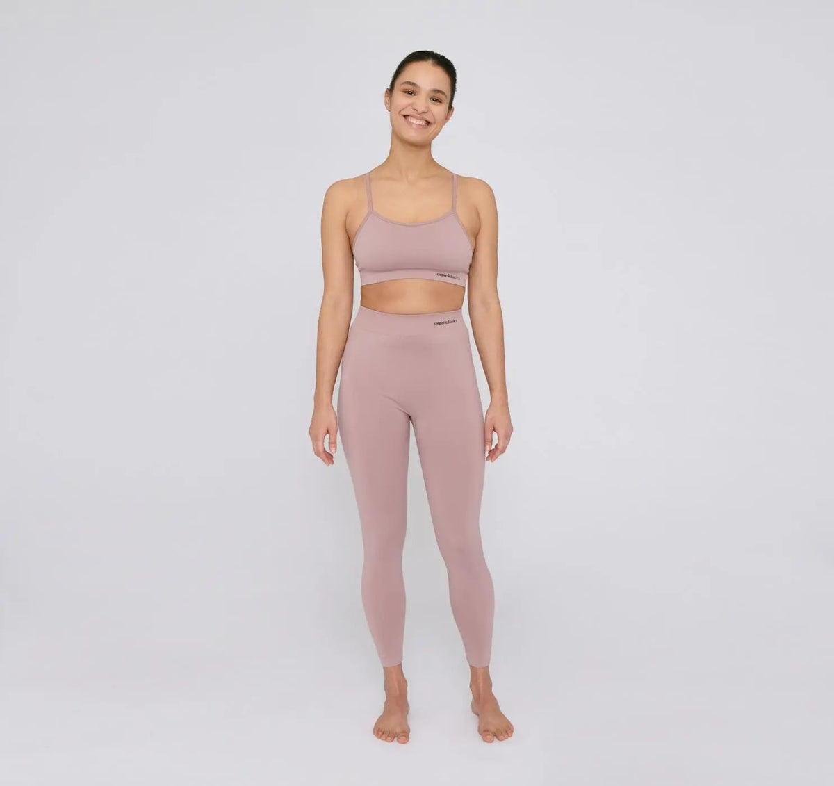 W's Active Seamless Leggings - Recycled Nylon Pants Organic Basics Dusty Rose XS-S