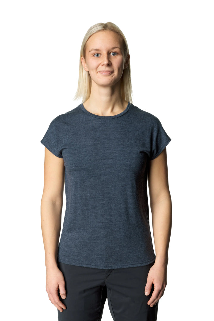 W's Activist Tee - Merino wool and Tencel Shirt Houdini Deep Sea Blue S