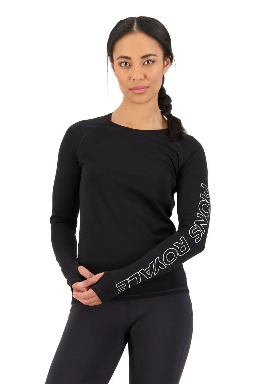 W's Bella Tech Long Sleeve - Merino wool Shirt Mons Royale Black S