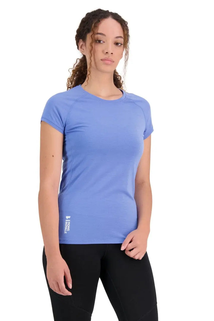 W's Bella Tech Tee - Merino wool Shirt Mons Royale Cornflower S