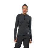 W's Bike Commute Halfzip Fleece Shirt - Recycled Polyester Shirt Jack Wolfskin Phantom S