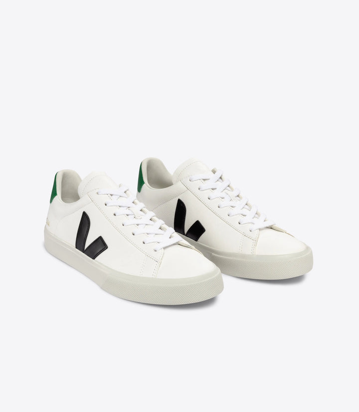 W's Campo ChromeFree Sneakers - ChromeFree Leather Shoes Veja White Black Emeraude 37