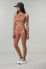 W's Cidelle 7/8 Tech Leggings - Recycled Polyester Pants Picture Organic Rustic Brown S