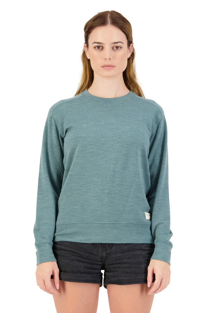 W's Covert Lite Crew - Merino Wool & Tencel Lyocell Shirt Mons Royale Burnt Sage S