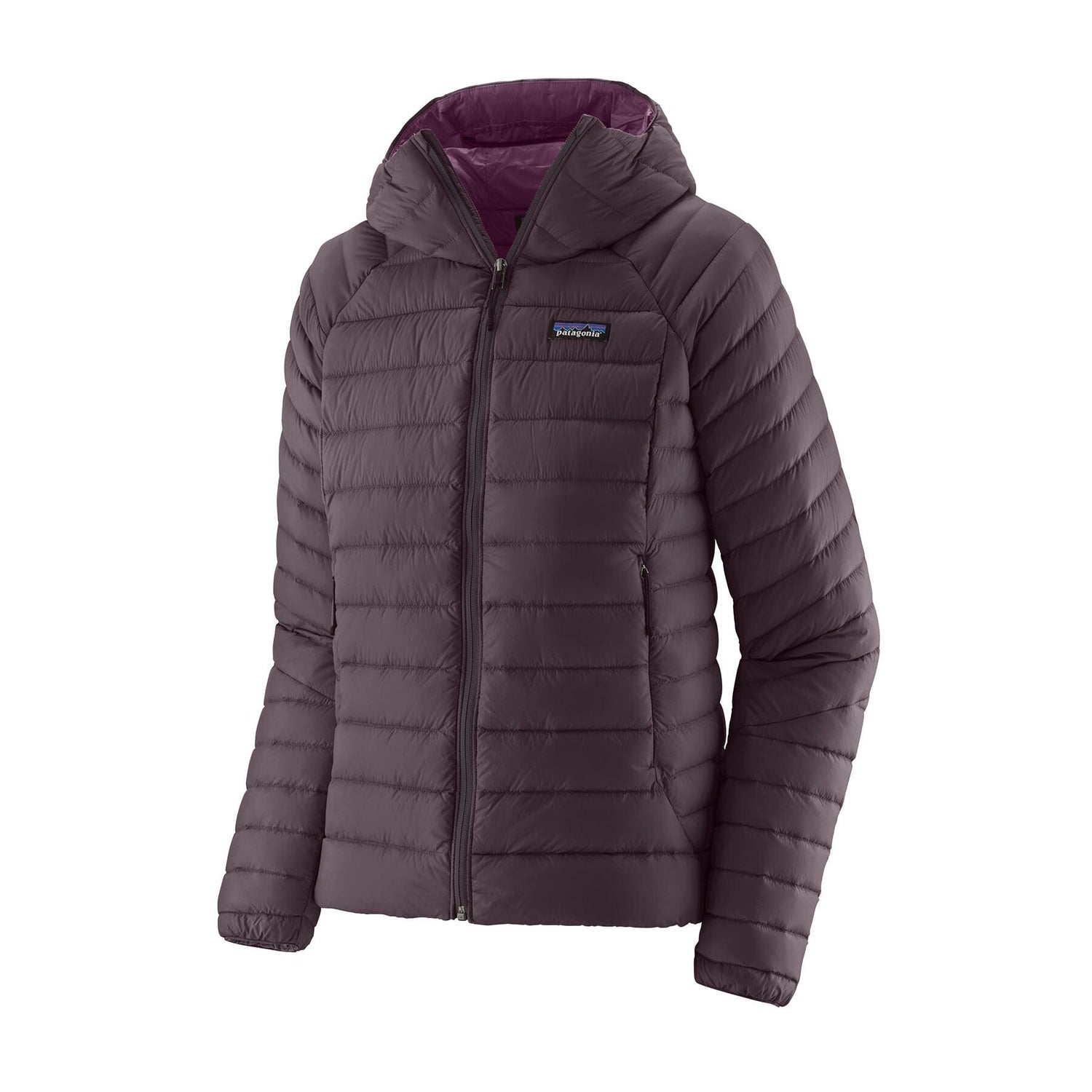 Patagonia W's Down Sweater Hoody - Recycled Nylon & RDS certified Down Obsidian Plum Jacket