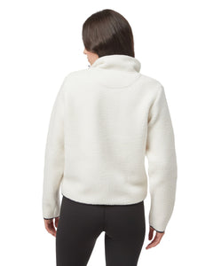 Tentree W's Ecoloft Zip Fleece Jacket - 100% Recycled Polyester Cloud White Shirt