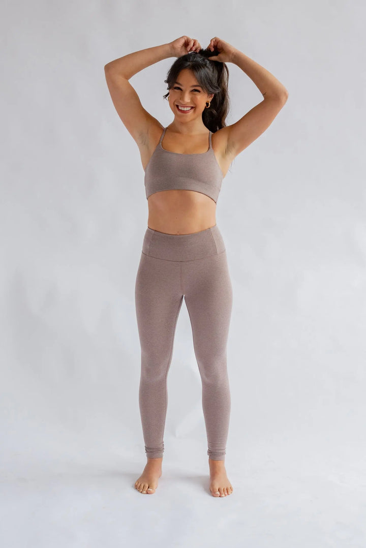 Girlfriend Collective W's Float High-Rise Leggings - Made from Recycled plastic bottles Heather Cocoon Pants