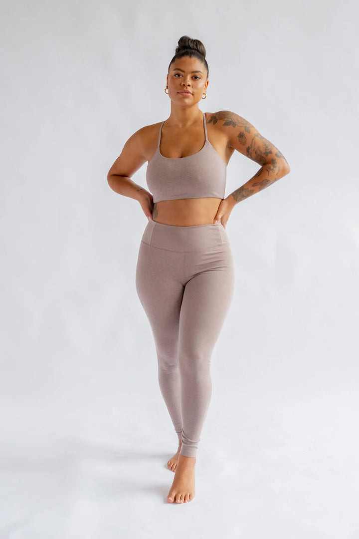 Girlfriend Collective W's Float High-Rise Leggings - Made from Recycled plastic bottles Heather Cocoon Pants