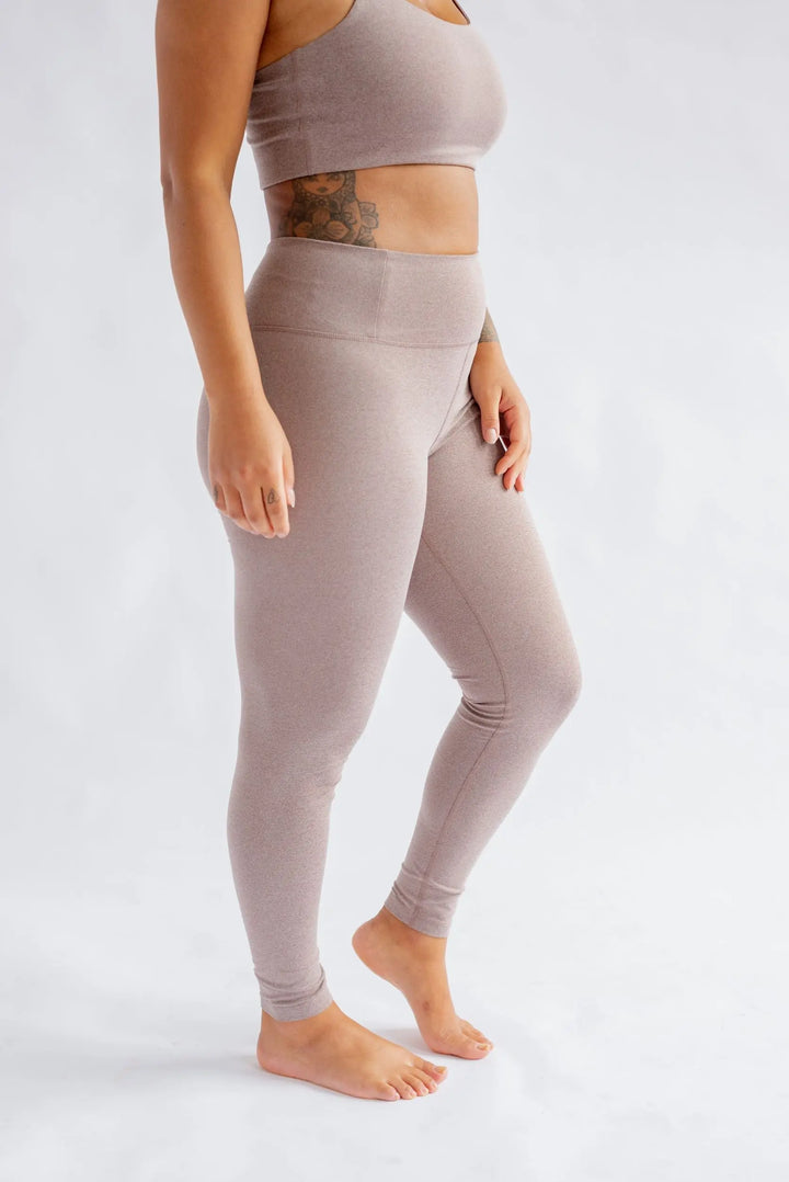 Girlfriend Collective W's Float High-Rise Leggings - Made from Recycled plastic bottles Heather Cocoon Pants
