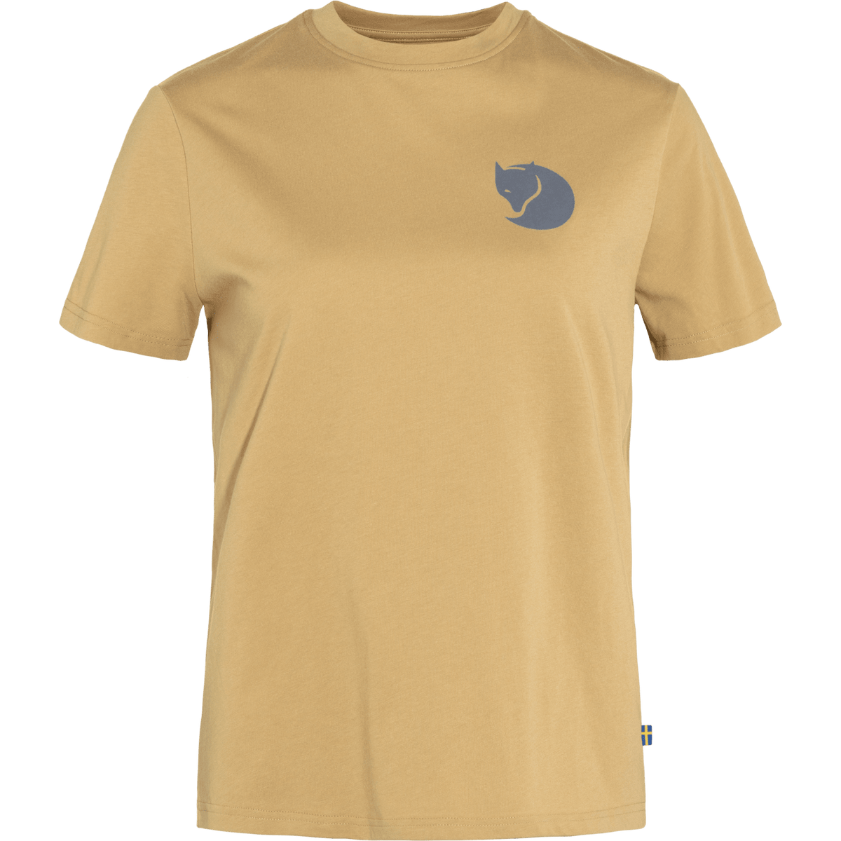 W's Fox Boxy Logo Tee - Organic Cotton & Recycled Polyester Shirt Fjällräven Dune Beige S