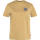 W's Fox Boxy Logo Tee - Organic Cotton & Recycled Polyester Shirt Fjällräven Dune Beige S