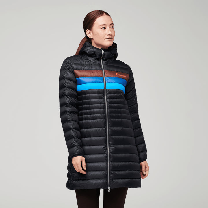 W's Fuego Down Parka - Responsibly sourced down Jacket Cotopaxi Black & Chestnut Stripes S