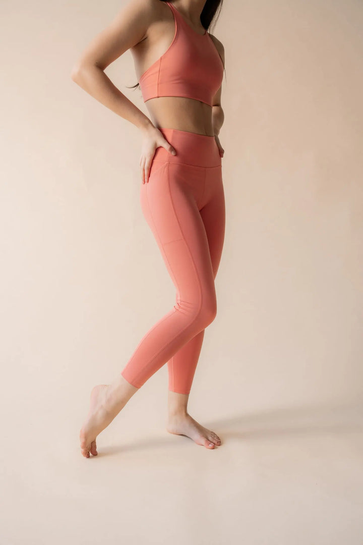 Girlfriend Collective W's High-Rise Pocket Leggings - Made From Recycled Water Bottles Primrose Normal Pants