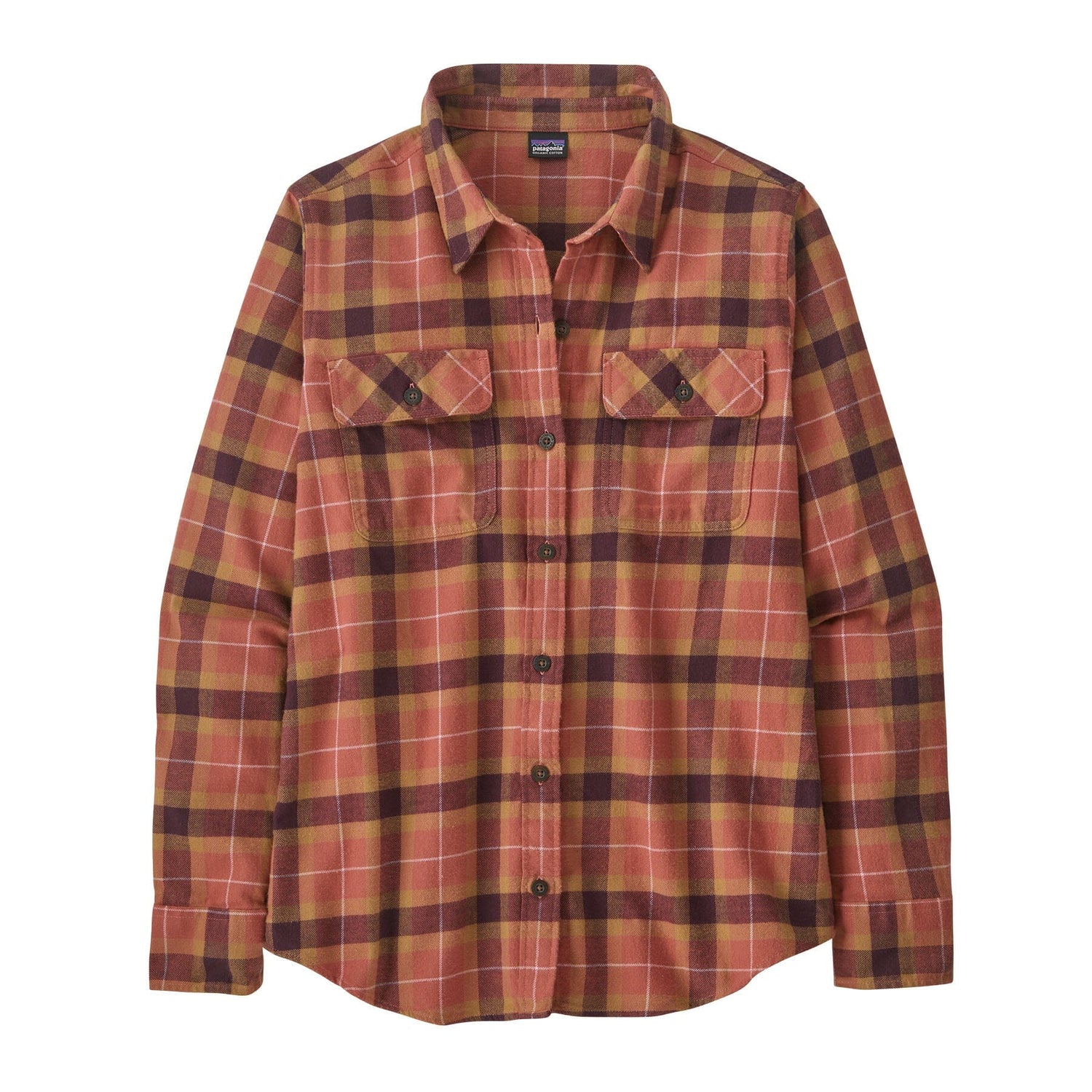 Patagonia W's Long-Sleeved Fjord Flannel Shirt - 100% organic cotton Vista: Burl Red Shirt